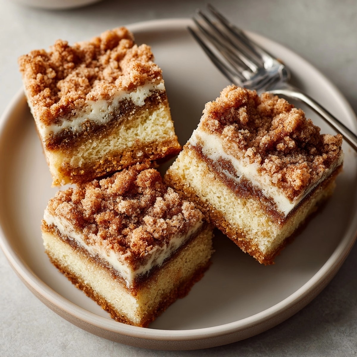 Warm Cinnamon Streusel Coffee Cake Bars cooling on parchment, ready for a cozy breakfast treat.