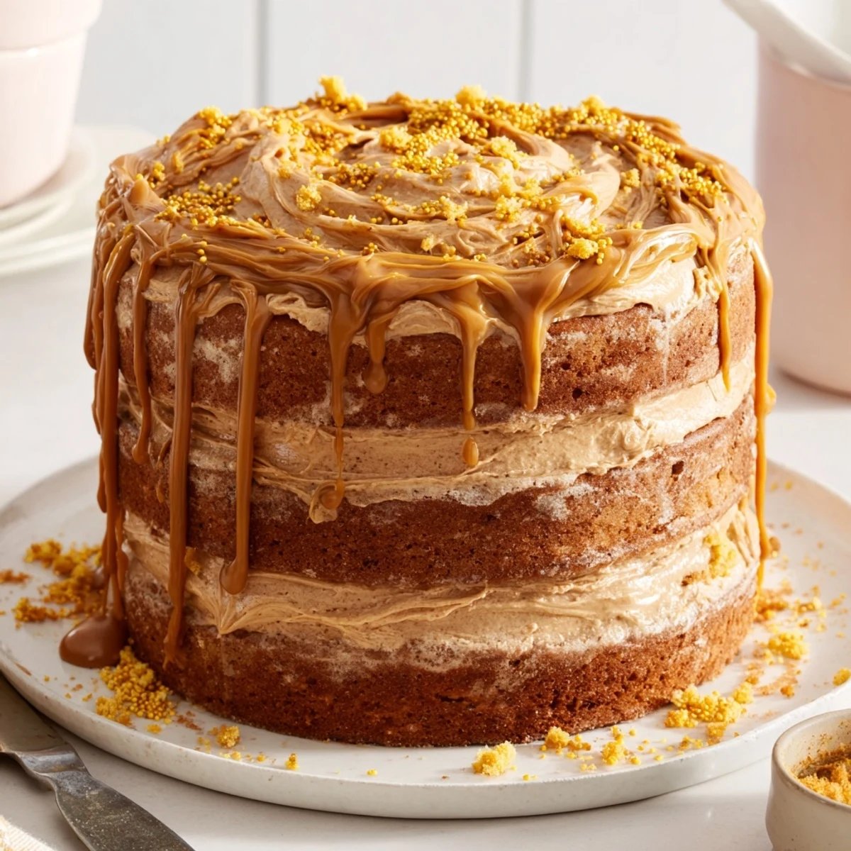 Messy Butterbeer Birthday Cake #106