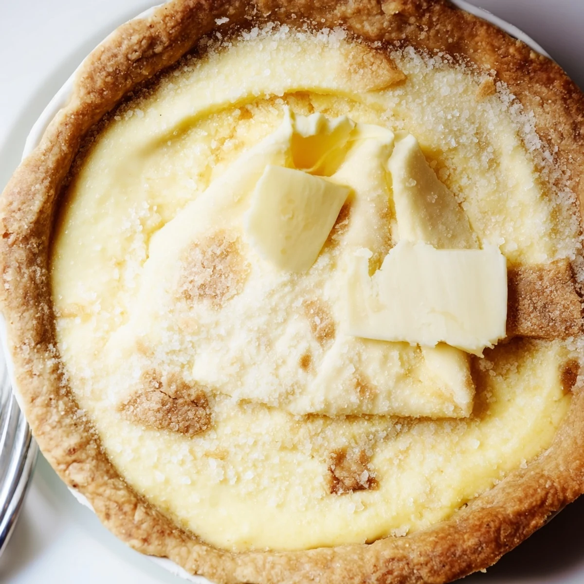 Creamy water pie topped with golden crust, a nostalgic Depression-era dessert.  