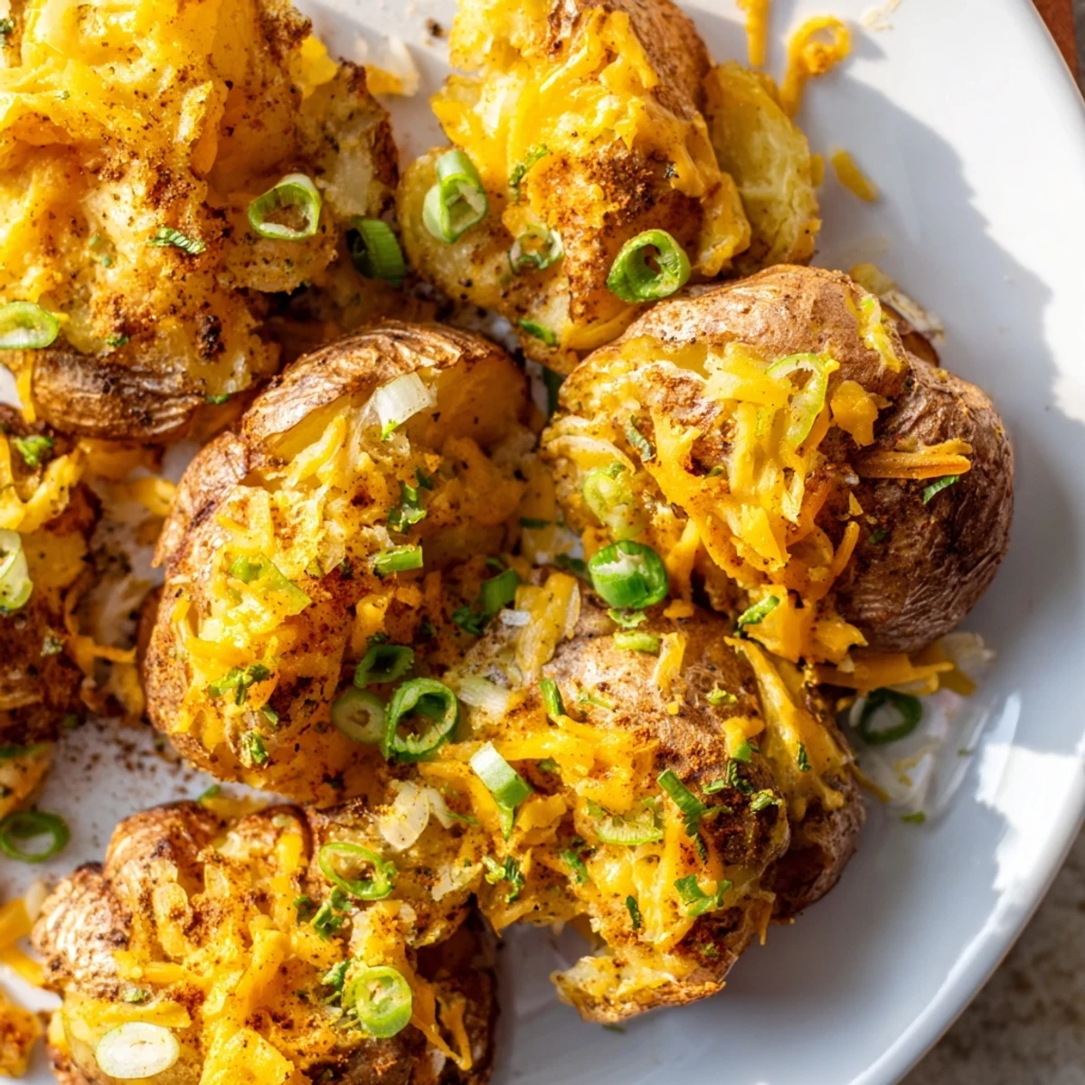 Smashed Green Onion Potato Bombs
