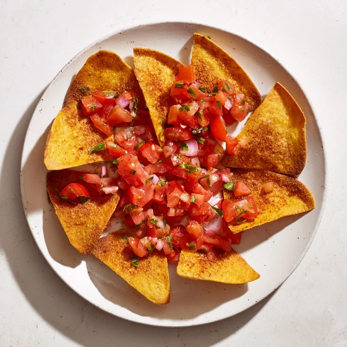 Crunchy air-fryer tortilla chips, coated with spices, perfect with a generous cup of salsa.