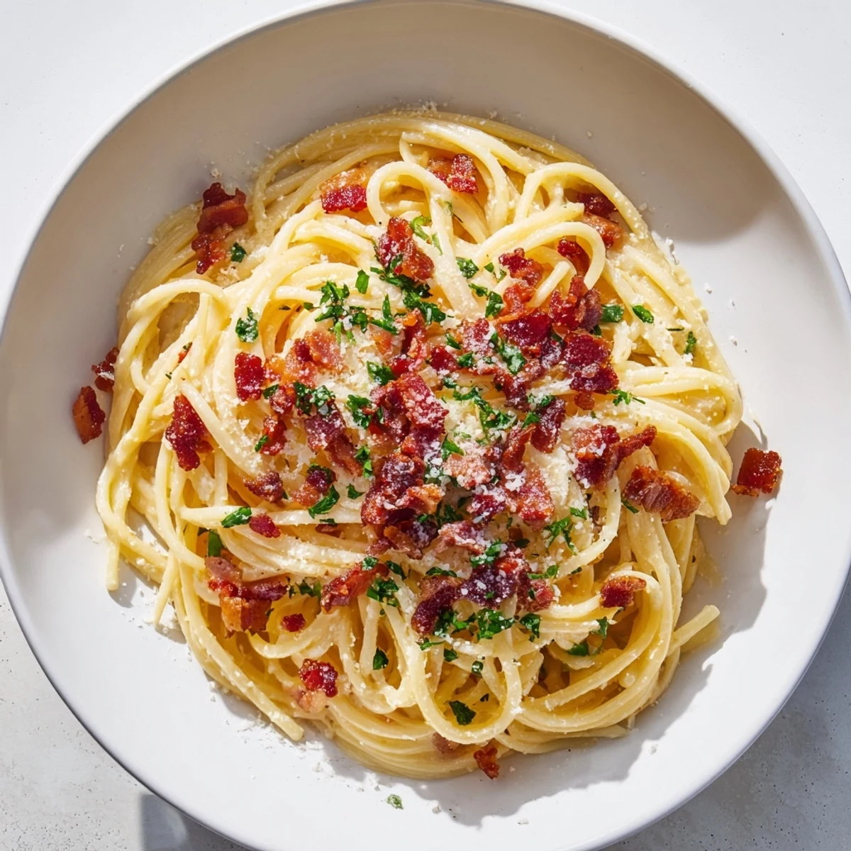 Garlic Butter Pasta Bacon