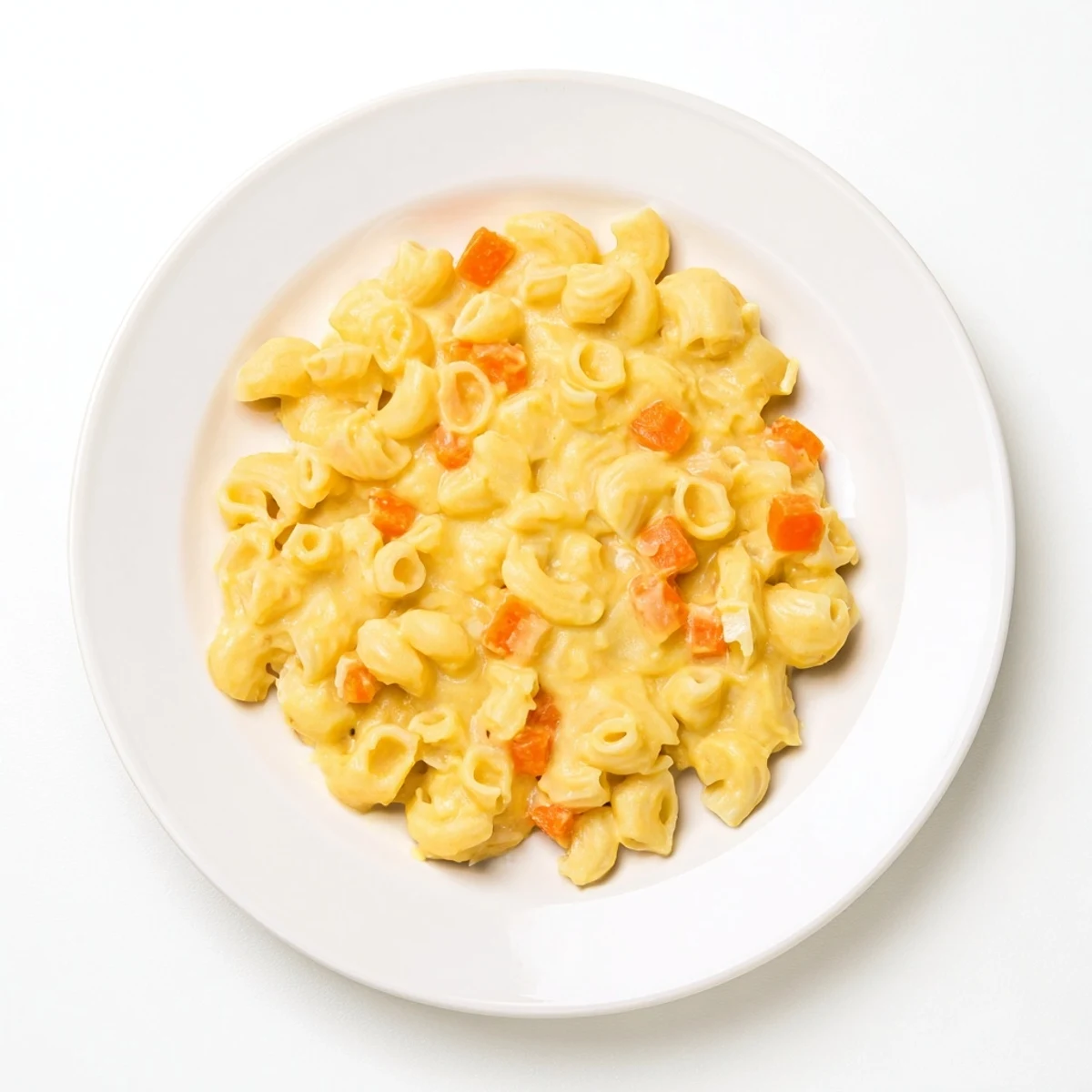 Enjoy a rich bowl of One-Pot Butternut Squash Mac & Cheese, featuring tender pasta and a smooth, orange sauce.