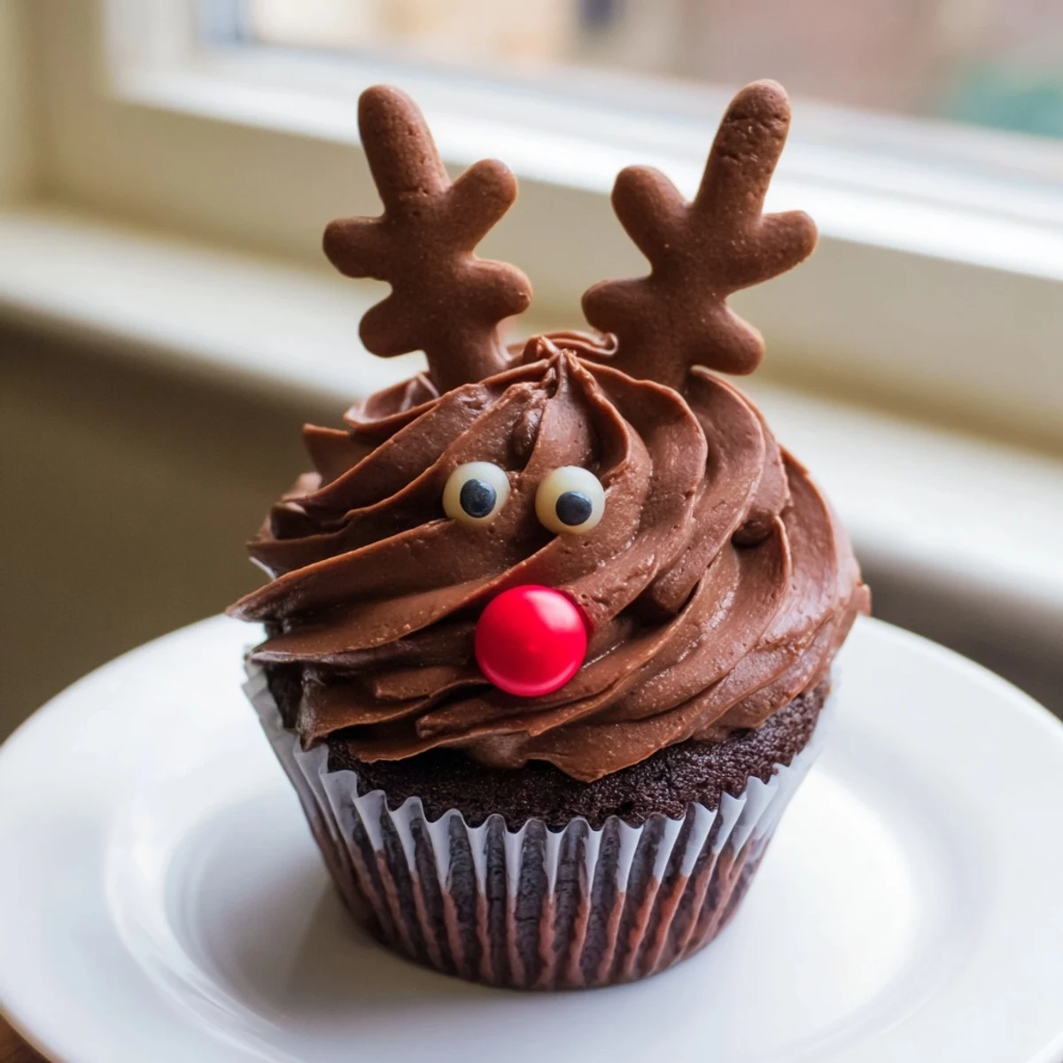 Festive reindeer holiday dessert platter showcases delightful chocolate reindeer cupcakes and spiced cranberry mousse.