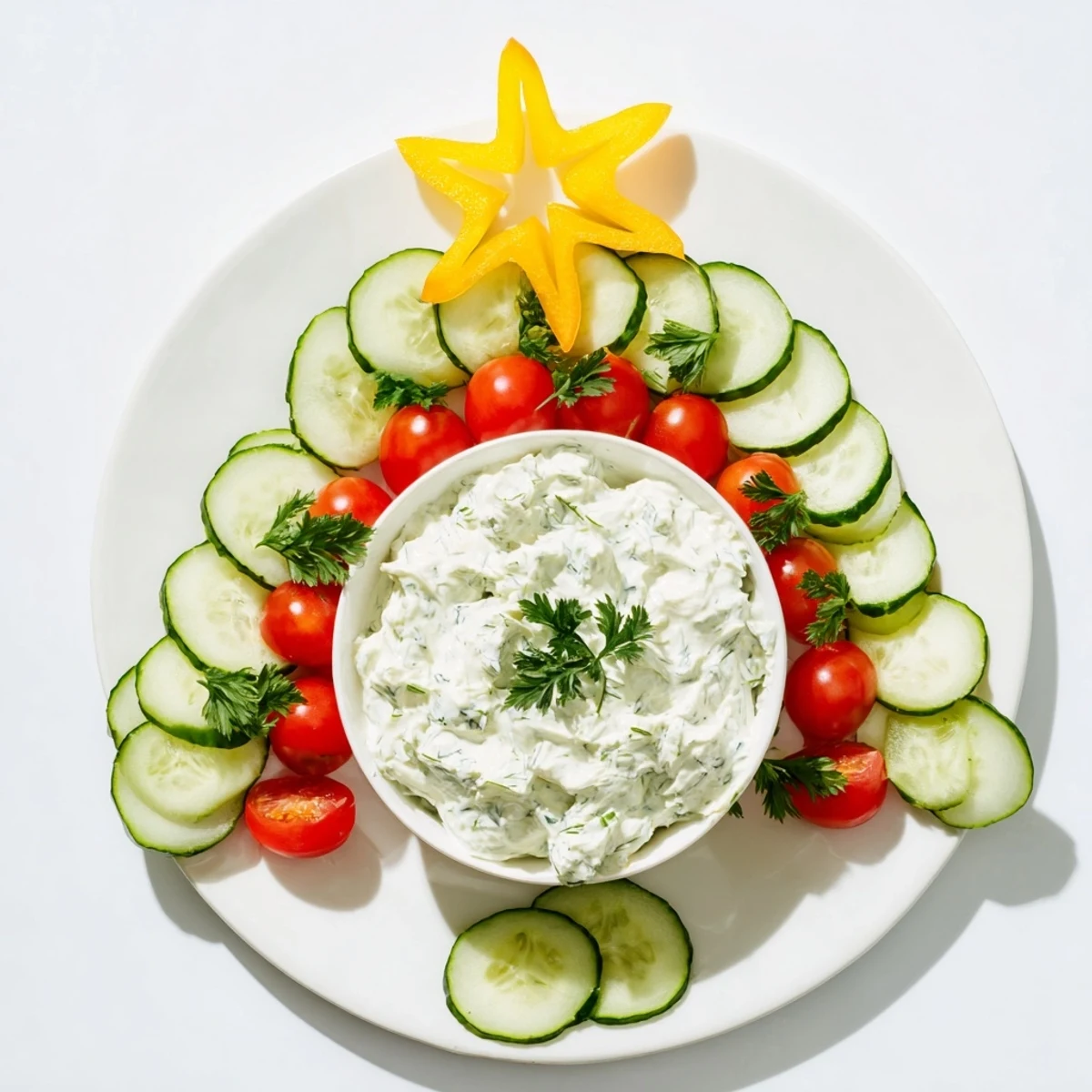 Cucumber Tomato Tree Dip