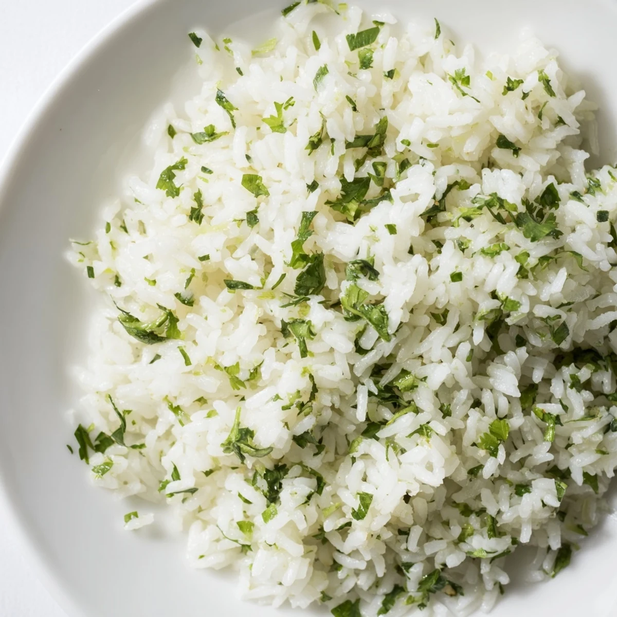 Steaming Cilantro Lime Rice: A vibrant side dish with fresh cilantro and zesty lime flavor.