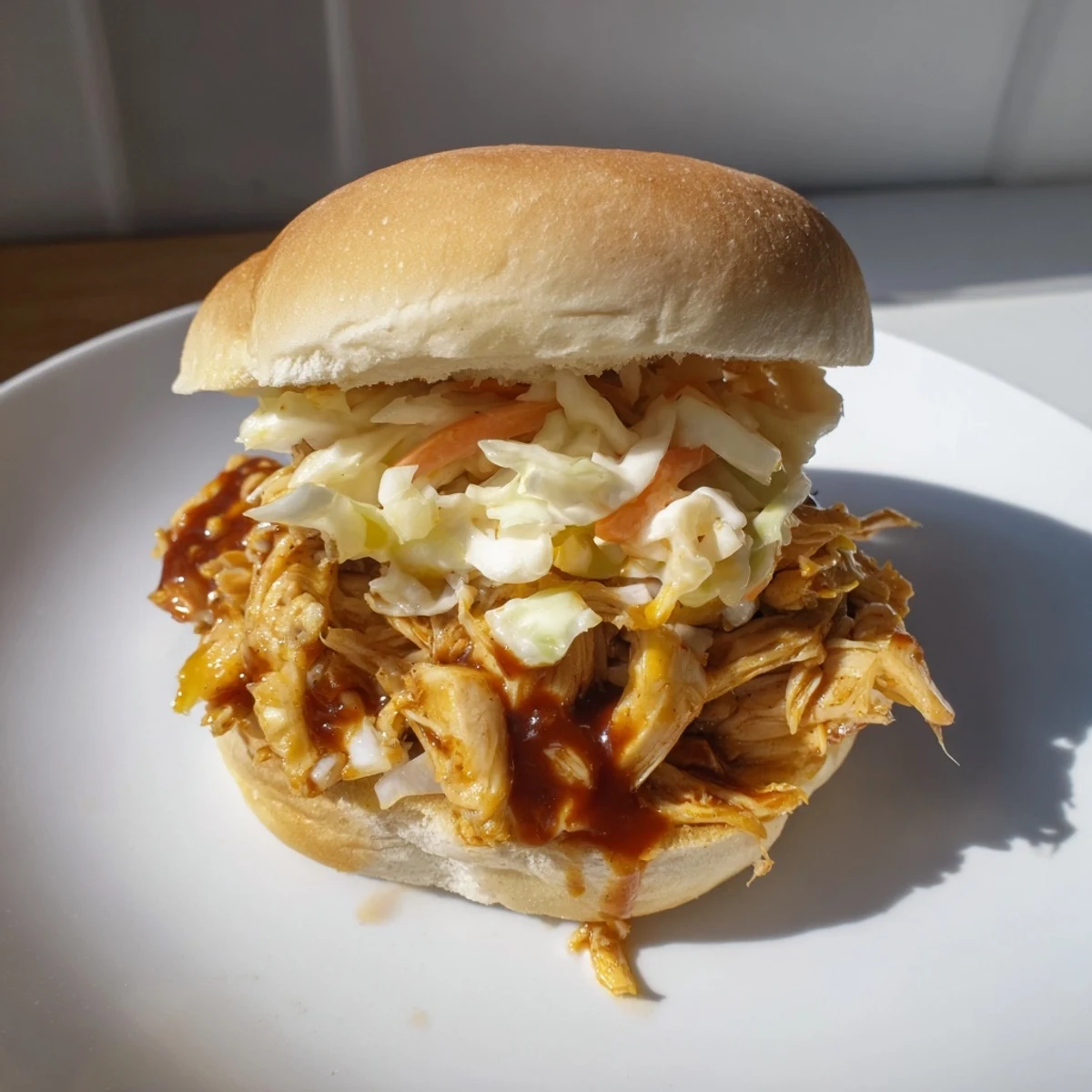 Close-up of golden-brown BBQ jackfruit sliders, the plant-based pulled pork is visually appealing.