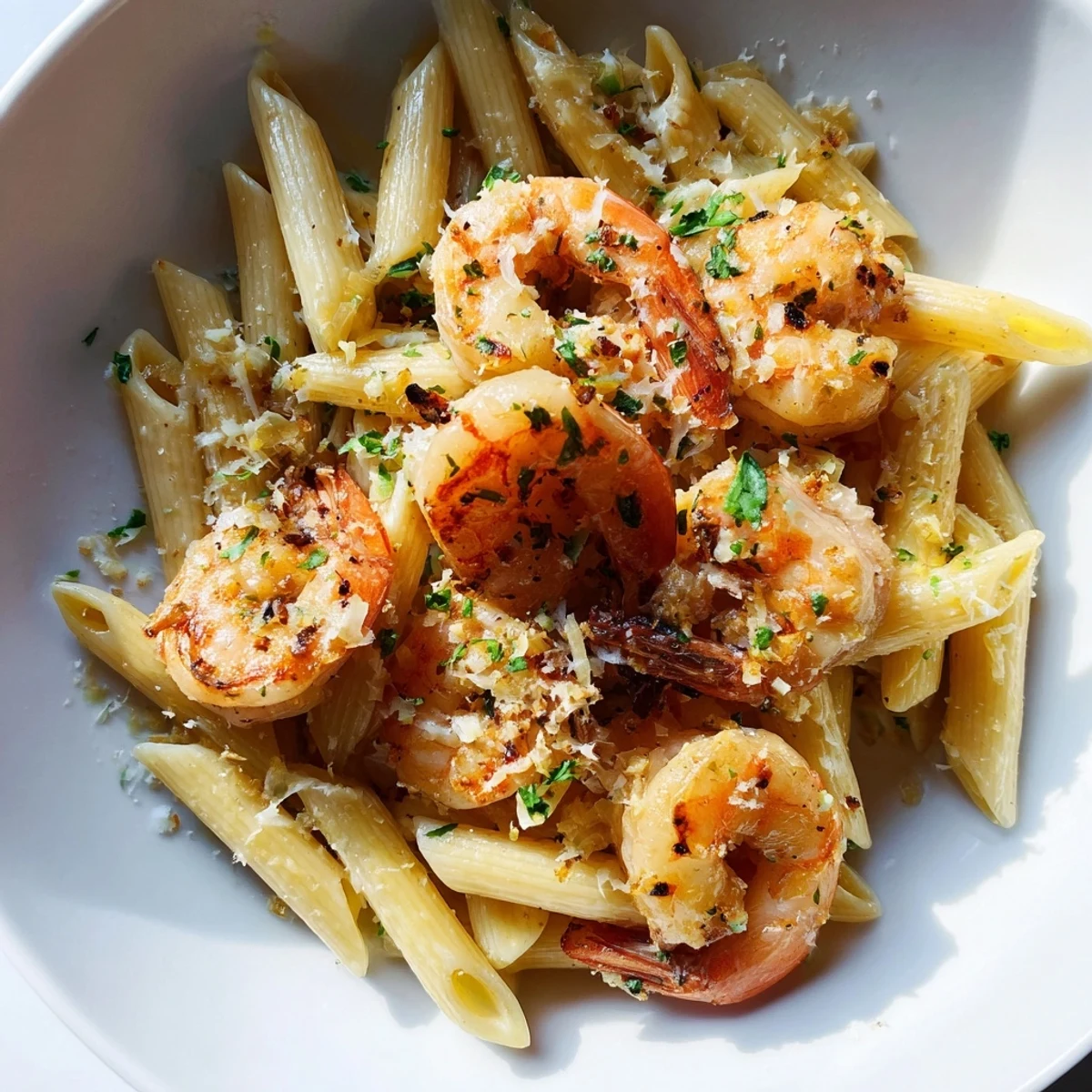 Garlic Shrimp Penne Pasta
