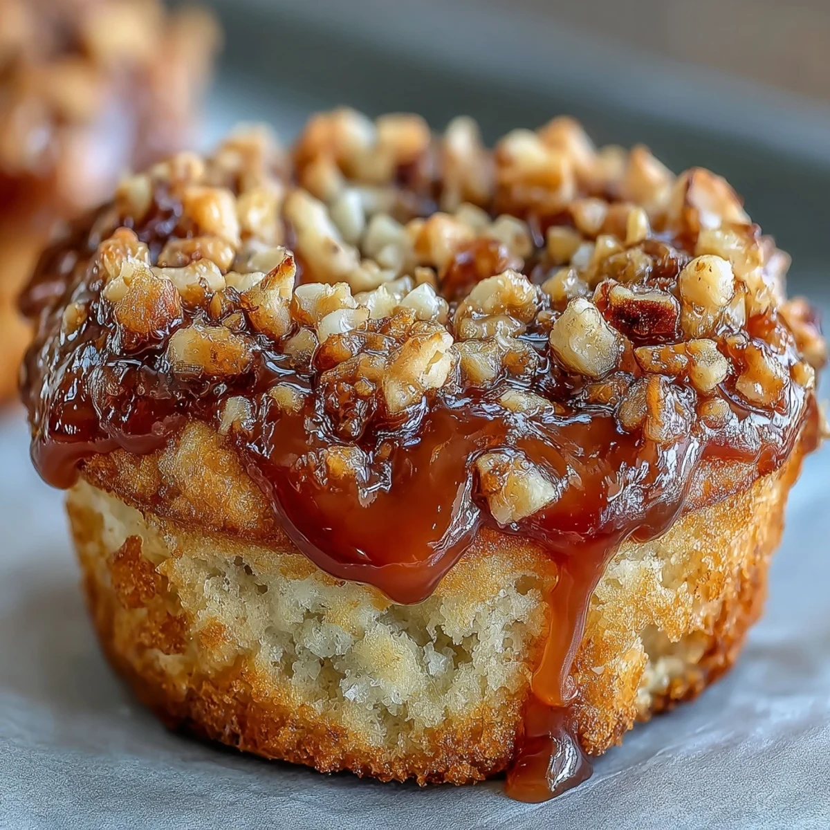 Golden Peanut Butter and Guava Muffins with gooey guava jelly filling displayed in a muffin tin for a snack.