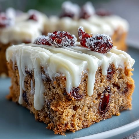 Cranberry Bliss Bars feature buttery bars studded with cranberries and topped with zesty orange cream cheese frosting.