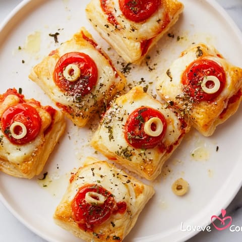 Puff Pastry Christmas Tree Bites