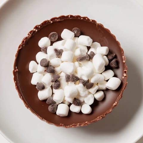 Fluffy marshmallows and rich chocolate inside the budget-friendly hot cocoa bomb cups, ready for warm milk.