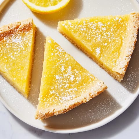 Lemon Bars Cut Triangles