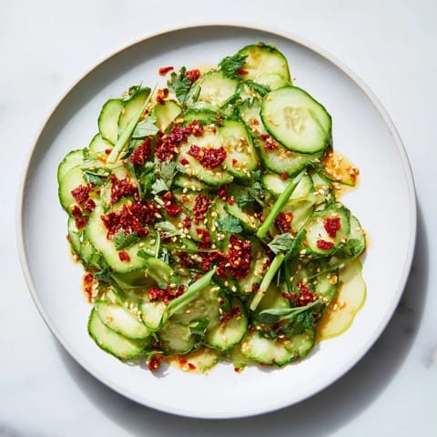 Cucumber Shaker Salad Chili Crisp