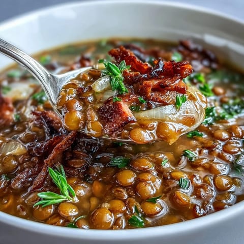 One-Pot Ham Onion Lentil