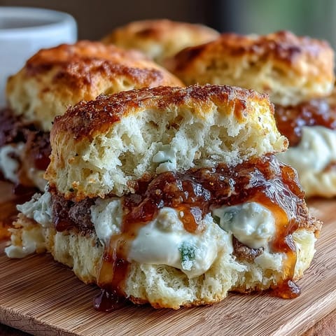 Warm scones served with a generous dollop of clotted cream and sweet raspberry jam for afternoon tea.
