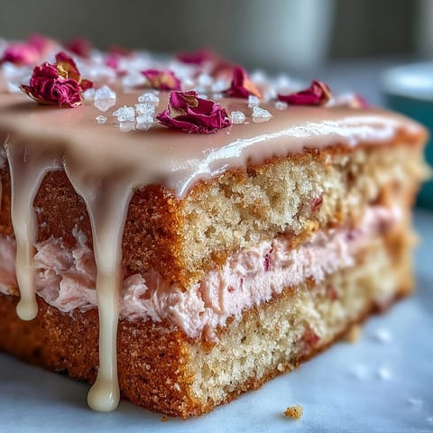 Decadent Bridal Shower Rosé Velvet Cake featuring delicate pink hues and shimmering gold.