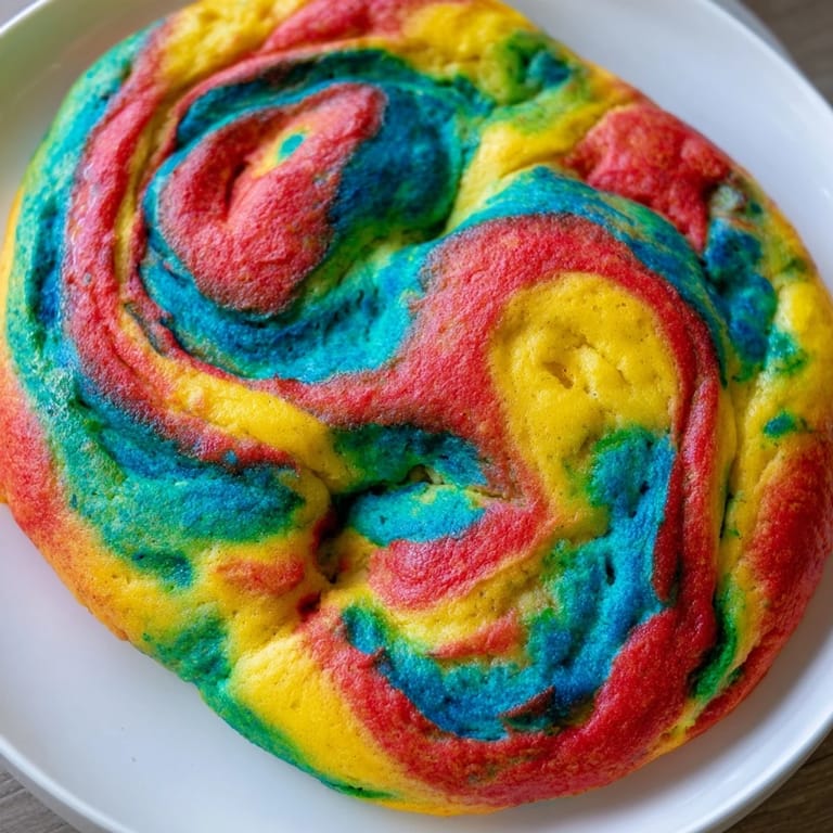 Vibrant rainbow cloud bread, perfect for a delightful brunch or party snack.  
