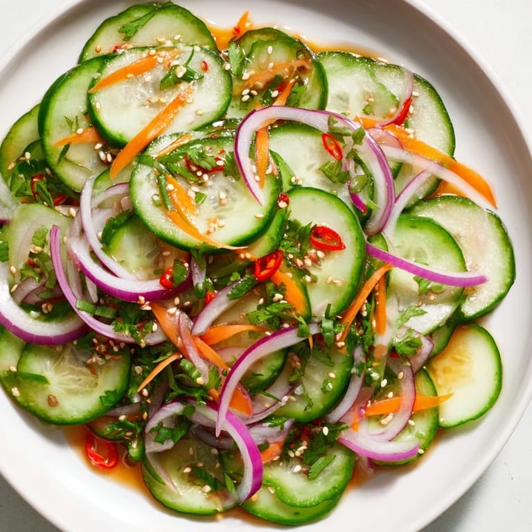 Crisp cucumbers and carrots in a delightful remix, perfect for summer gatherings.