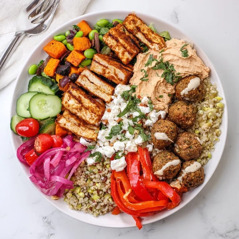 Personalize your meal with grilled proteins and vibrant veggies in this board-and-bowl recipe.