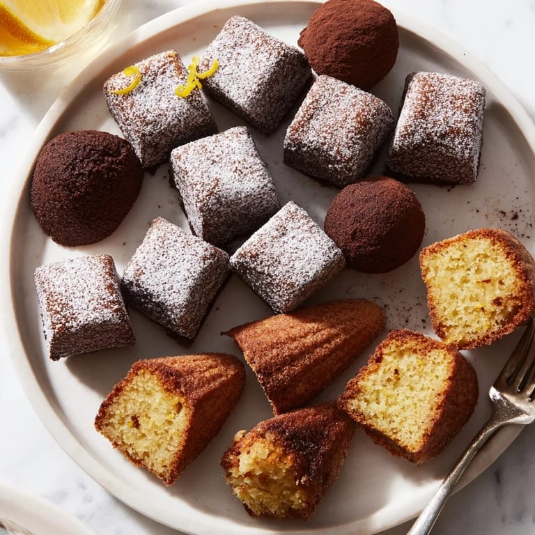 Beautiful arrangement of Mignardises Bonne Année 2026 treats, perfect for a New Year's Eve celebration.