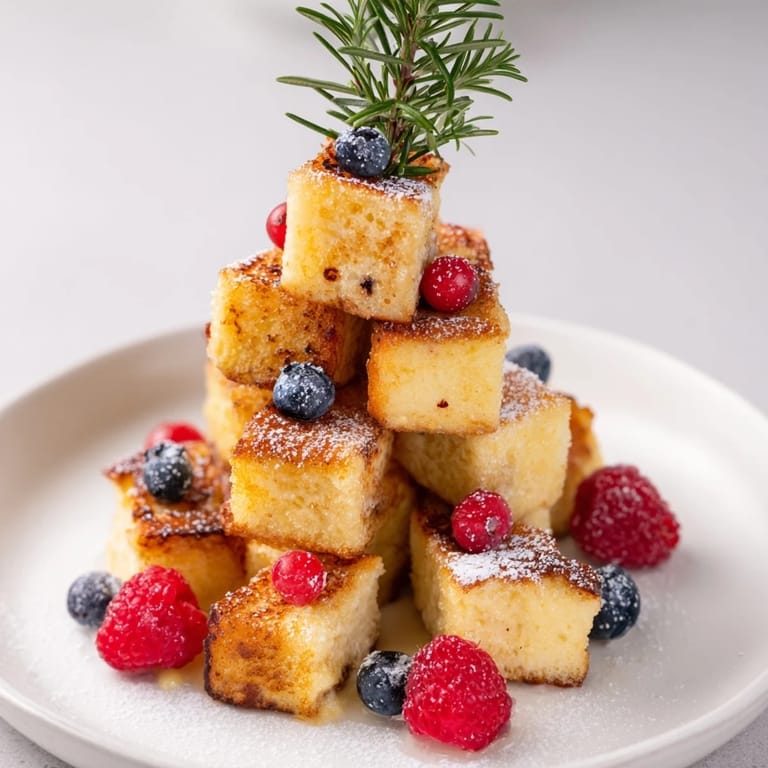 Coated in eggnog custard, these Eggnog French Toast Bites are a delicious holiday brunch centerpiece.