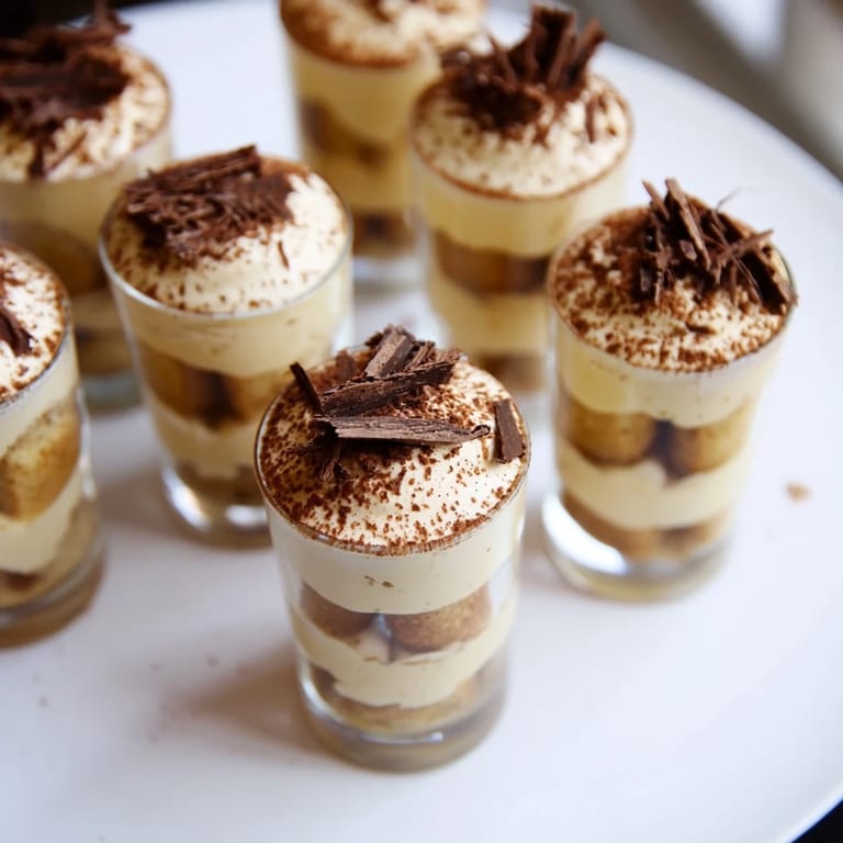 These bite-sized Countdown Tiramisu Shots offer a decadent taste, with a dusting of cocoa and rich Italian flavors.