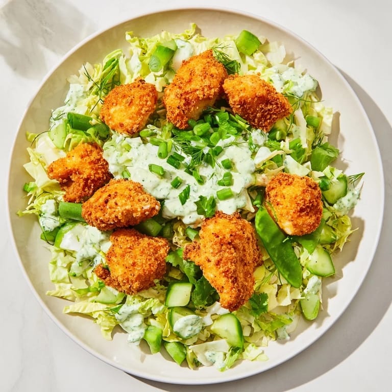 Vibrant Green Goddess Nugget Salad features tender nuggets perfect for lunch or a light, fresh dinner.