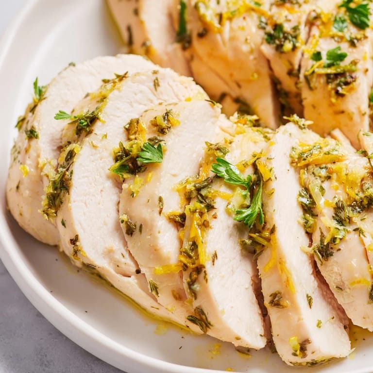Delectable Greek Lemon Herb Chicken, perfectly cooked, tender, and seasoned with Mediterranean flavors for dinner.