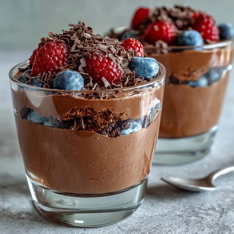 Rich, creamy chocolate mousse with a protein boost from cottage cheese, perfect for post-workout or guilt-free dessert.
