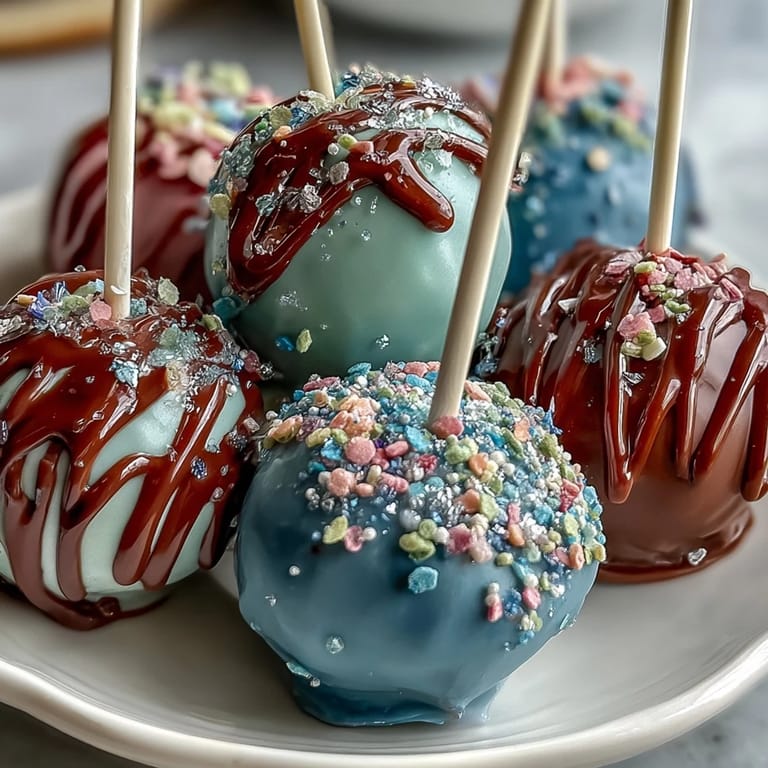 Dreamy Pisces galaxy cake pops with swirling colors and edible glitter, perfect for zodiac-inspired celebrations.