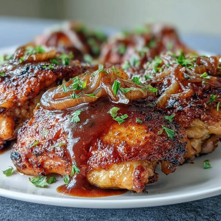 Rich and hearty Soul Food Smothered Chicken with Onion Gravy: tender chicken in a luscious, buttery onion sauce, perfect with mashed potatoes or rice.