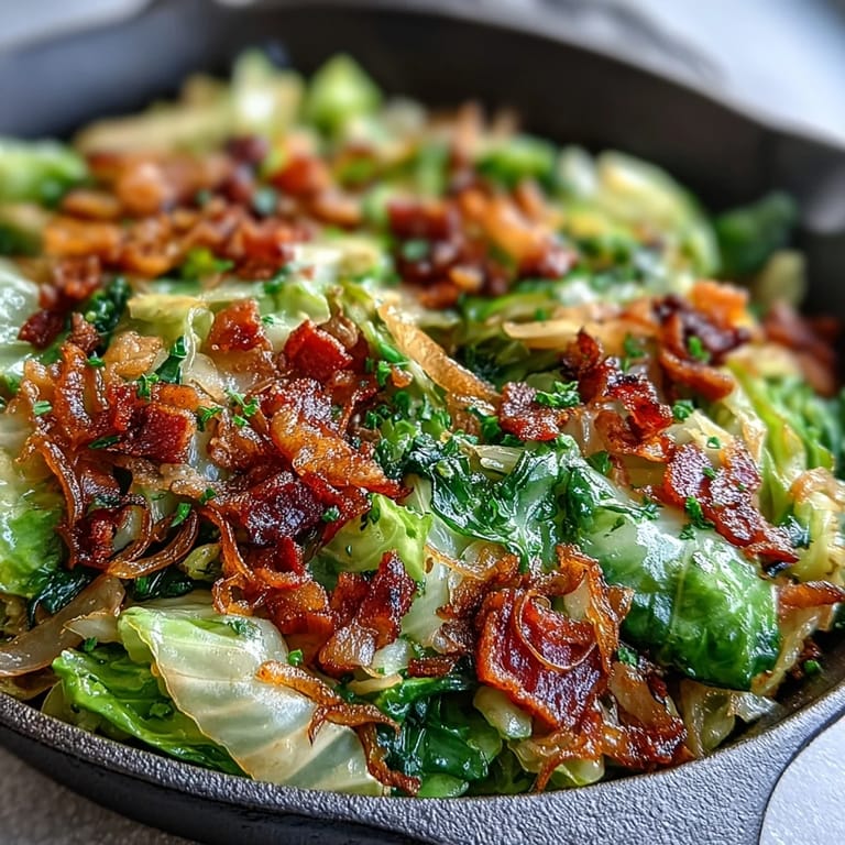 Tender Fried Cabbage with Bacon and Onions, a savory Southern side dish.