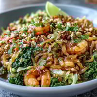 Cabbage Pad Thai with vibrant vegetables, savory sauce, and crunchy peanuts for a fresh, low-carb twist on the classic dish.